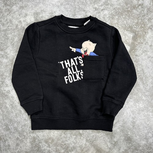 Zara Kids Looney Tunes Porky Pig Thats all Folks Black