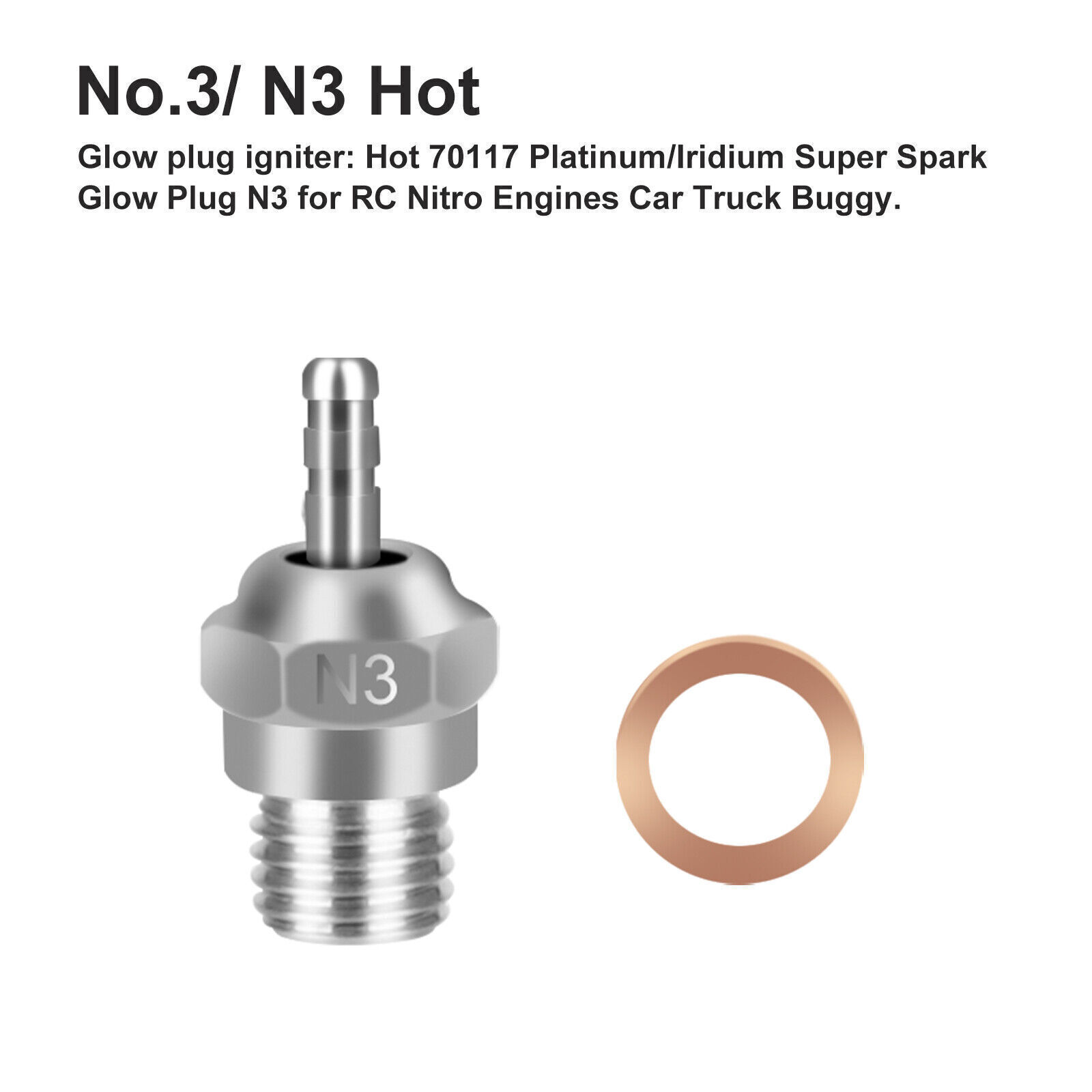 1-12X N3 Glow Plug For HSP Traxxas 70117 3232X 1/8 1/10 T-Maxx 2.5 / 3.3 RC Car