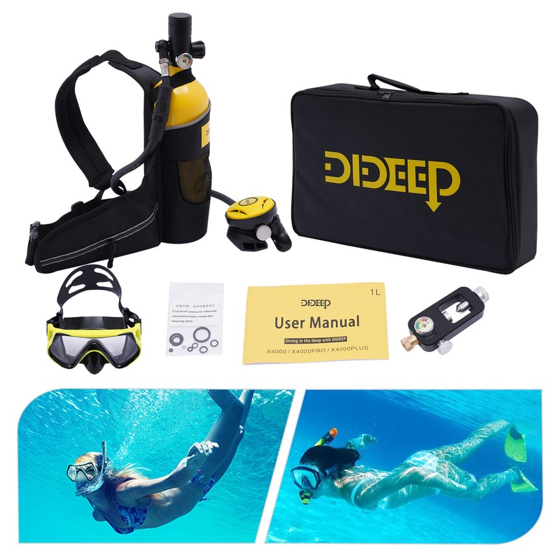 1L Reusable Mini Scuba Tank Kit Deepest 32.8ft Scuba Diving