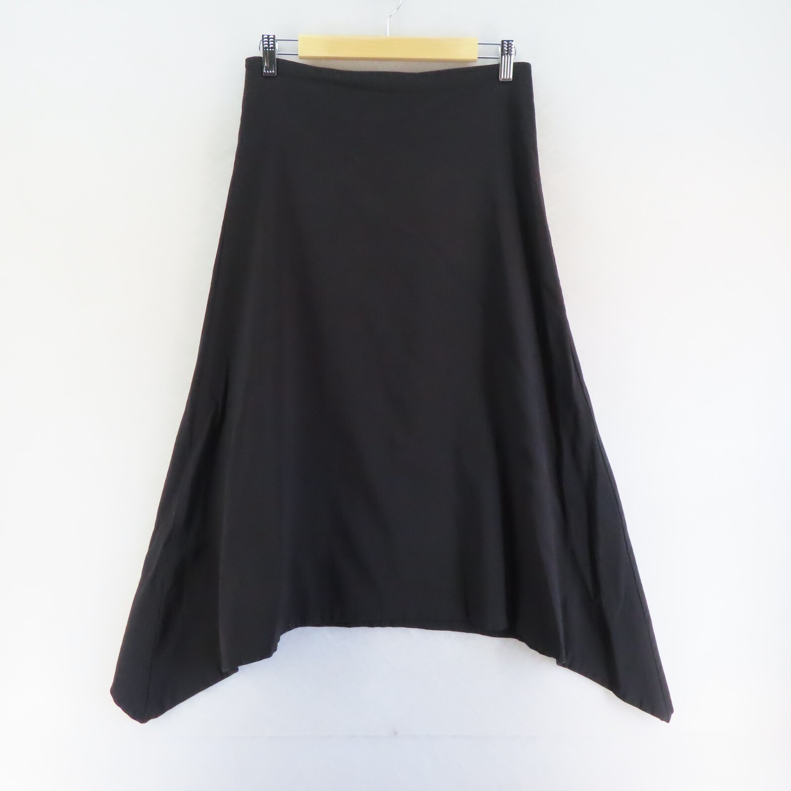 PORTMANS Women's Size 10 Black Midi Skirt Curved Hem