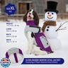 FUAMEY Dog Winter Jackets for Large Dogs,Dog Coat with Harness Built in,Waterproof Dogs Snowsuits Warm Pet Jacket Zip Up Fleece Cold Weather Coats Reflective Puppy Vest with Pocket Purple 2XL