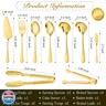 MWELLEWM 17Pcs Serving Utensils, Gold Stainless Steel Large Serving Spoons, Slotted Spoon, Fork, Tongs, Cake Pie Server, Soup Spoon, Metal Buffet Banquet Cutlery Set for Parties Entertaining Catering