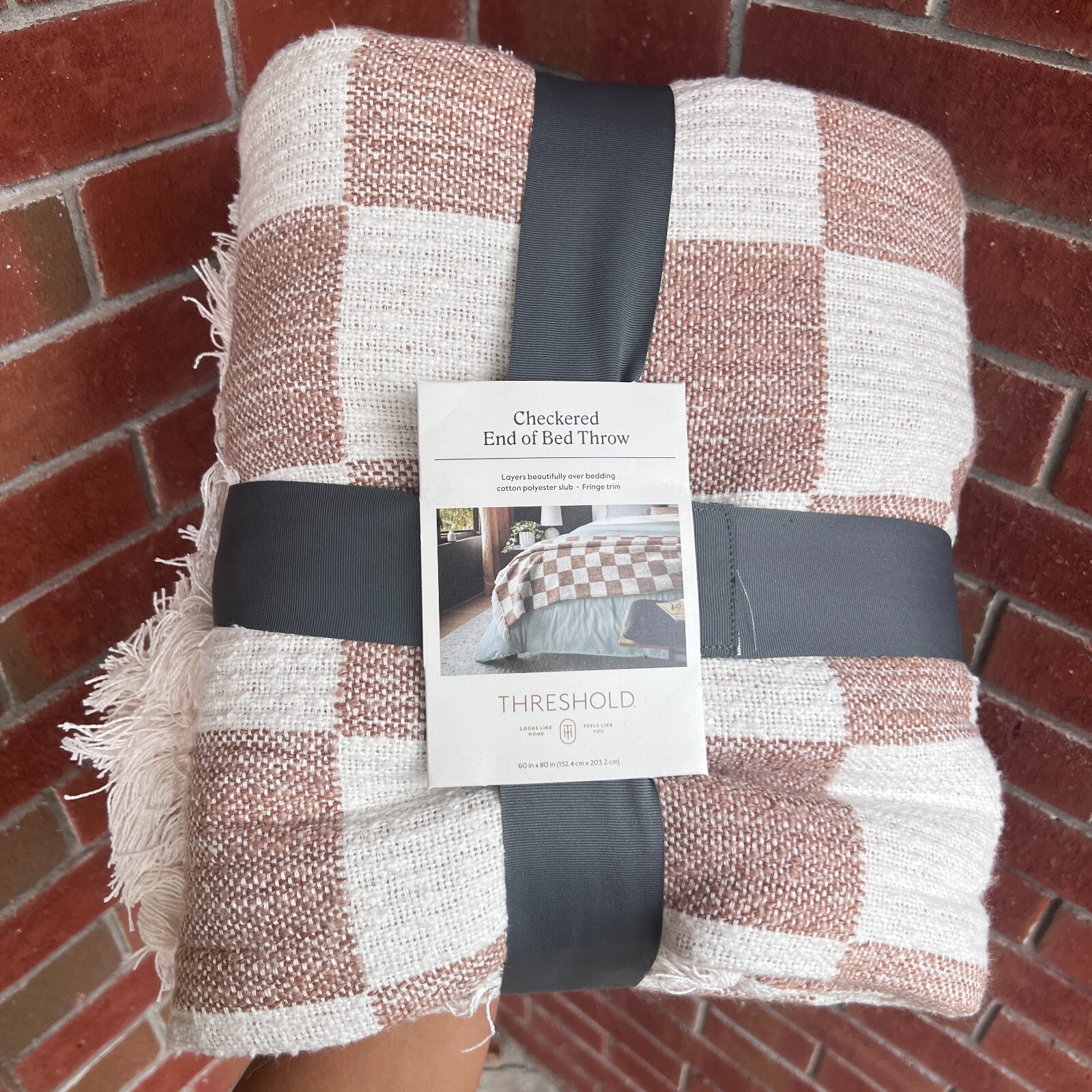 Threshold Woven Cotton Checkered Throw Blanket - Thumbnail 2