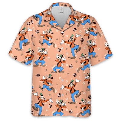 Goofy Goof Pattern Cartoon Funny Dog Disney Theme Colorful Aloha Hawaiian Shirt