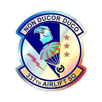 337th Airlift Squadron (U.S. Air Force) Holographic STICKER Die-Cut Vinyl Decal