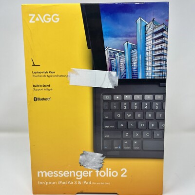 ZAGG Apple iPad Air 3 & ipad Keyboard Messenger Folio (7th and 8th Gen)