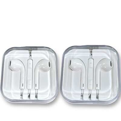 2pcs Earbuds for iPhone/iPod Ear Pods Wired 3.5mm Headphone New Sealed Earphone
