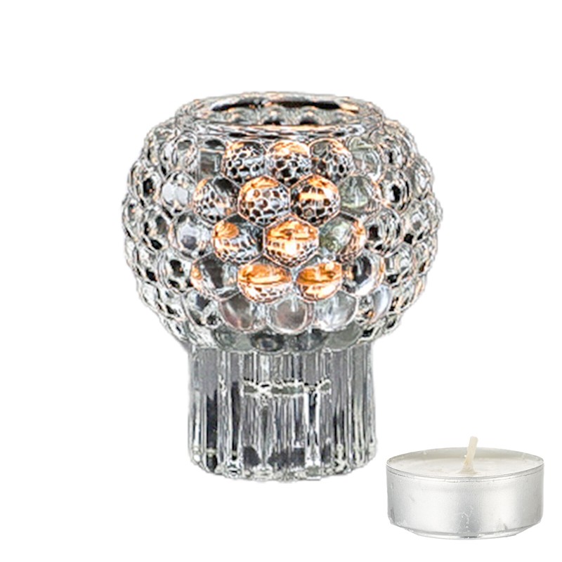 Decor Transparent Double End Bubble Glass Candle Holder For 