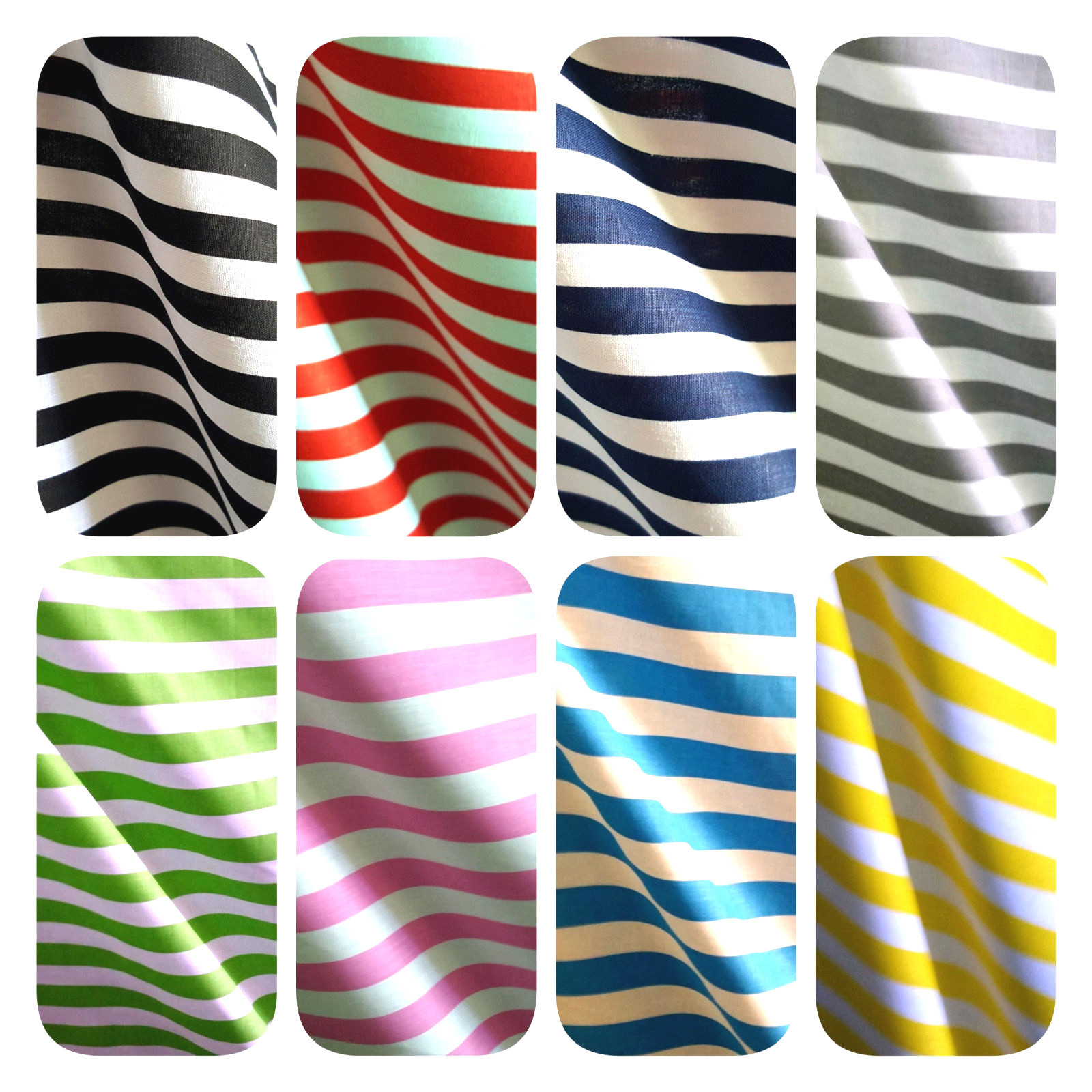 Stoffe RED BLACK 1 INCH AWNING STRIPE POLY COTTON STRIPED FABRIC 60" BY