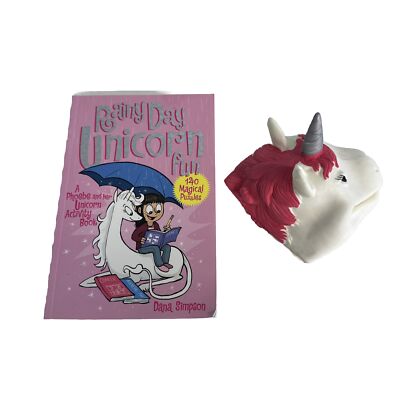 Rainy Day Unicorn Fun 140 Magical Puzzles NEW (Mark on back cover) Hand puppet