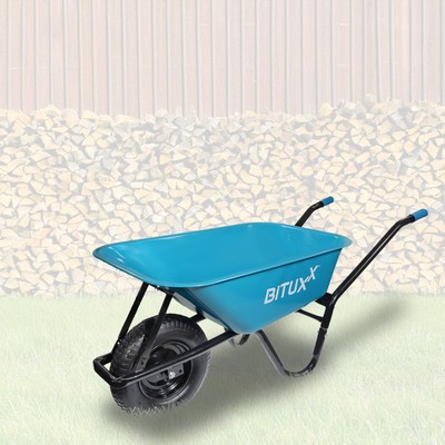 Schubkarre 100L Schubkarren Schiebkarre Scheibtruhe Bauschubkarre Blau bis 250Kg