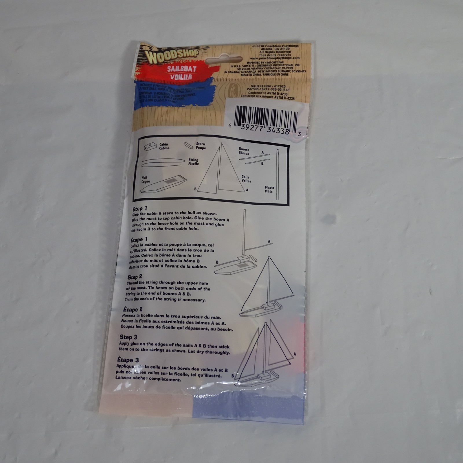 Lot of 4 Woodshop DIY Model Build Play Kit Sailboat Race Car Plane Helicopter