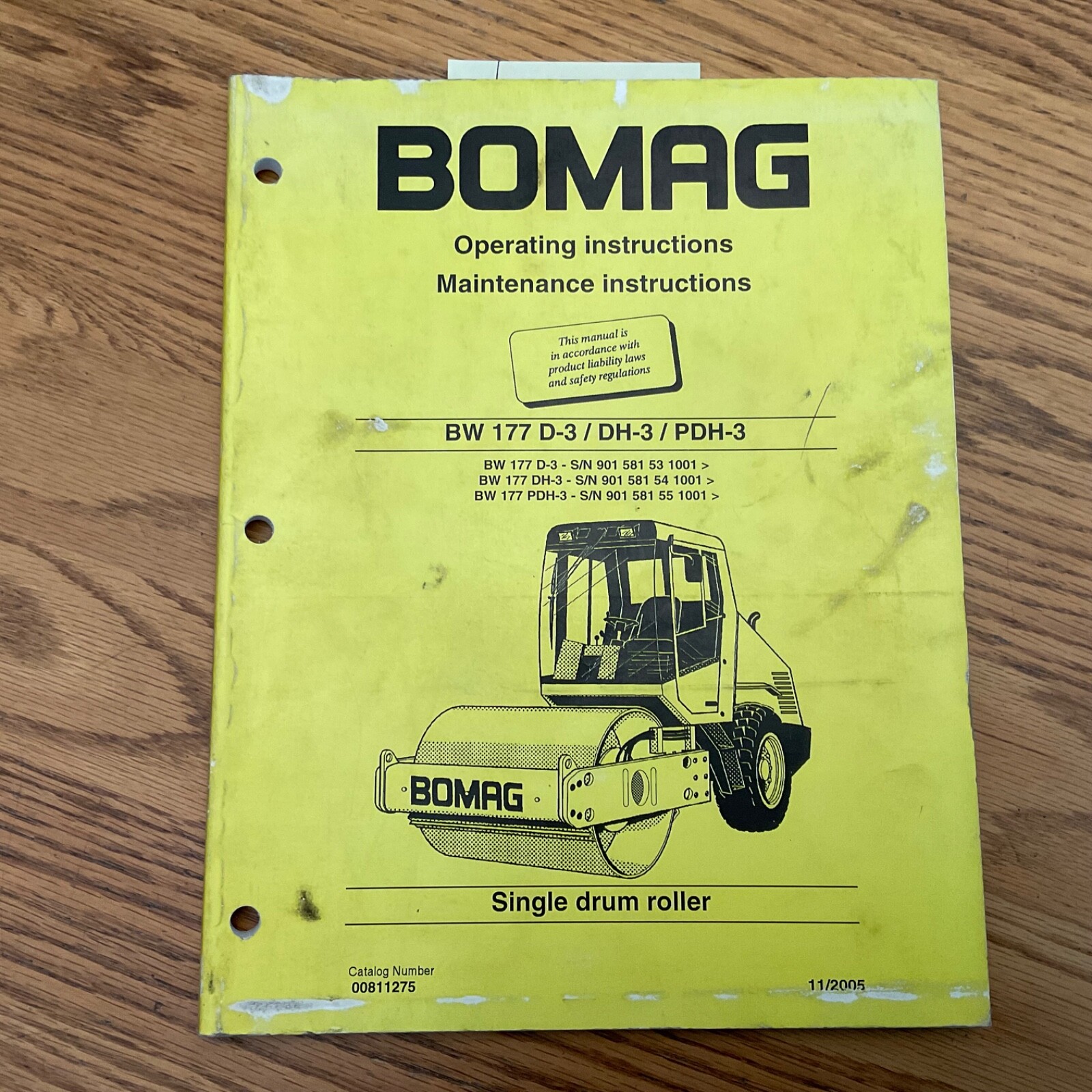 BOMページ Bomag BW177 D-3/DH-3/PDH OPERATING MAINTENANCE MANUAL OPERATION