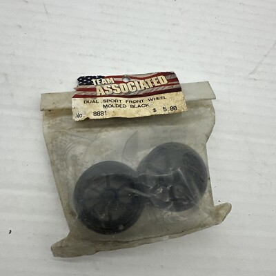 Team Associated RC10 DS Nitro DS Dual Sport Black Front Wheels 8881 NEW #0001