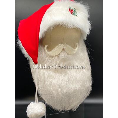 Professional Santa Claus Ventilated Synthetic Beard & Mustache Set USA Seller
