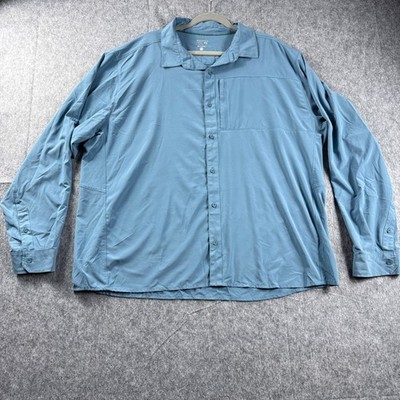 Mountain Hardwear Men's XXL Turquoise Canyon Long Sleeve Outdoors Hiking Shirt
