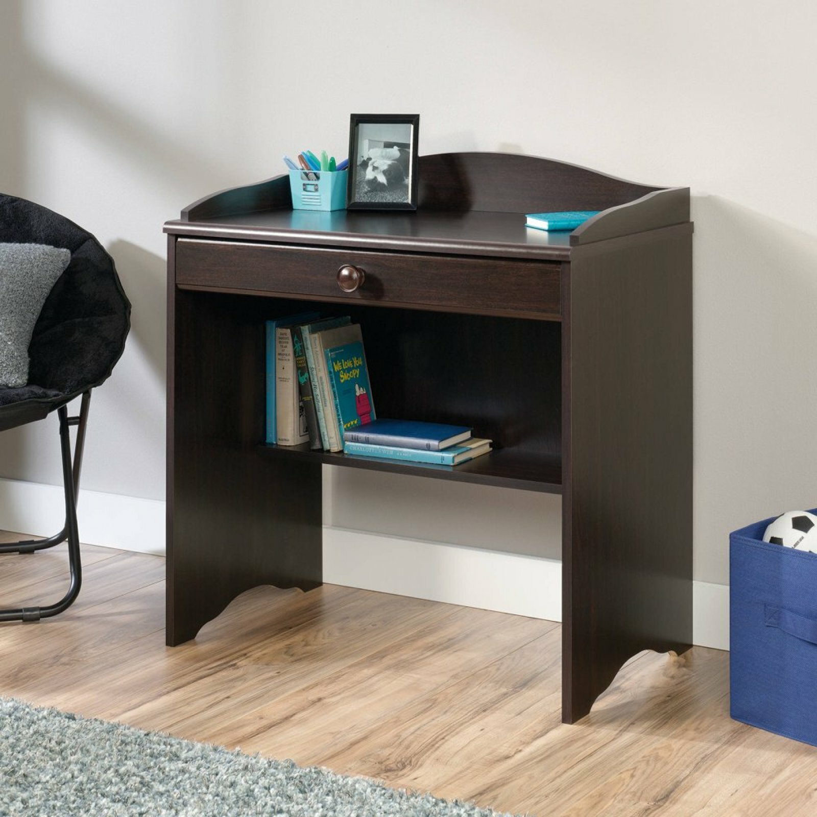Sauder Storybook Kids Desk Jamocha Wood Finish Drawer Features
