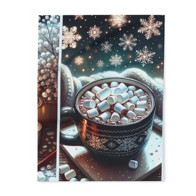 Cozy Winter Nights Arctic Fleece Blanket  Soft Throw for Hot Cocoa Lovers