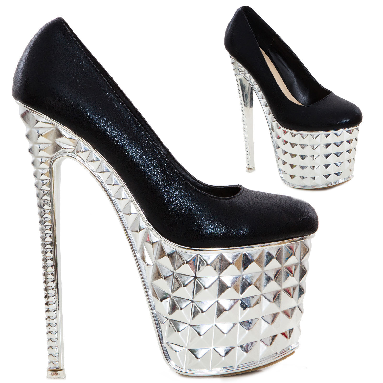 chaussure argenté a talon