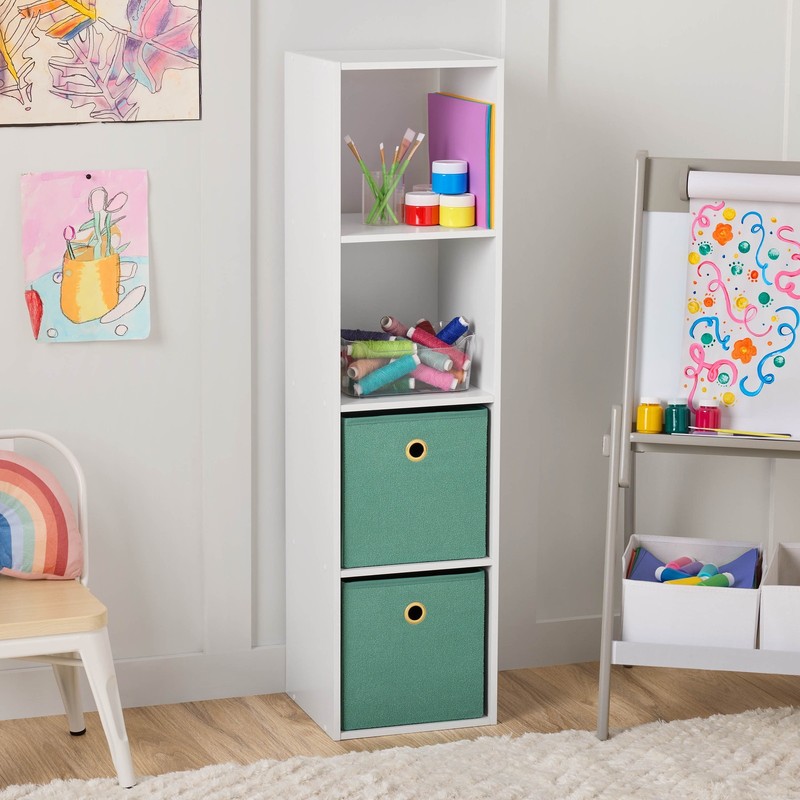 4 Cube Vertical Storage Organizer, White