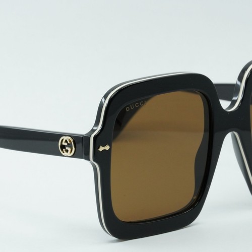 Pre-owned Gucci Gg1241s 001 Black/brown 56-23-145 Sunglasses