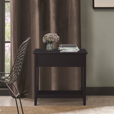 Modern Freestanding Countertop Side Table with Swing Hinge Storage Compartment