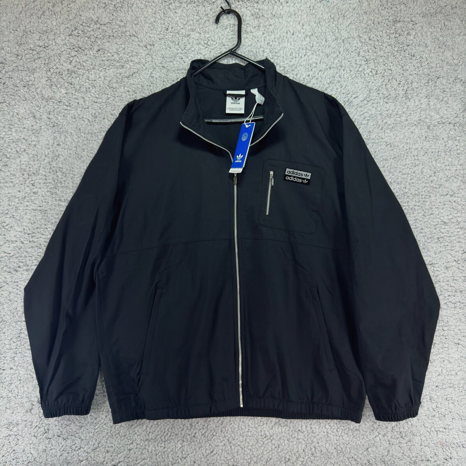 Adidas Originals R.Y.V. TT Q3 Cotton Twill Track Jacket Zip Black Men's Size XL Adidas Originals R.Y.V. TT Q3 Cotton Twill Track Jacket Zip Black Men's Size XL