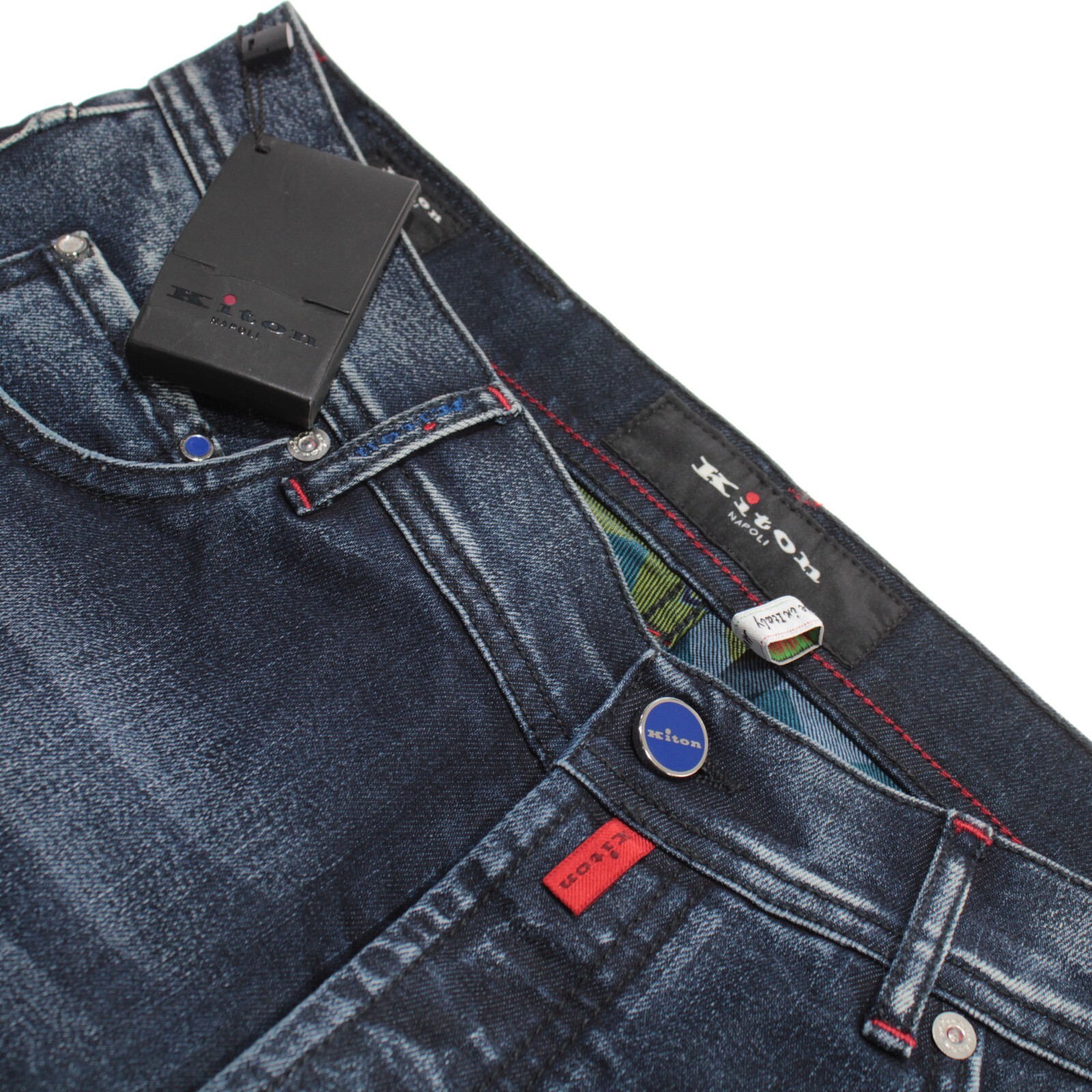 朝日様　Kiton　キートン　NAPOLI デニム　ブラック　ダークグレー　33 Kiton NWT 5 Pocket Jeans Size 33 US Solid Dark Blue Cotton