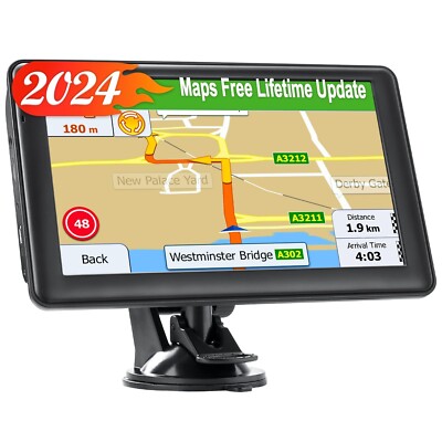 GPS Navigator for Car Truck, GPS Commercial Drivers 2024 Trucker GPS for Semi...