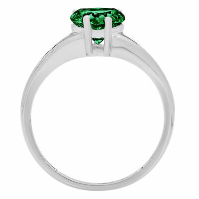 Pre-owned Pucci 1.5 Ct Heart Cut Statement Designer Simulated Emerald Ring Real 14k White Gold