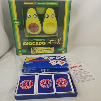 Throw Throw Avocado Party Game by Exploding Kittens NEW + SKIP BO complete