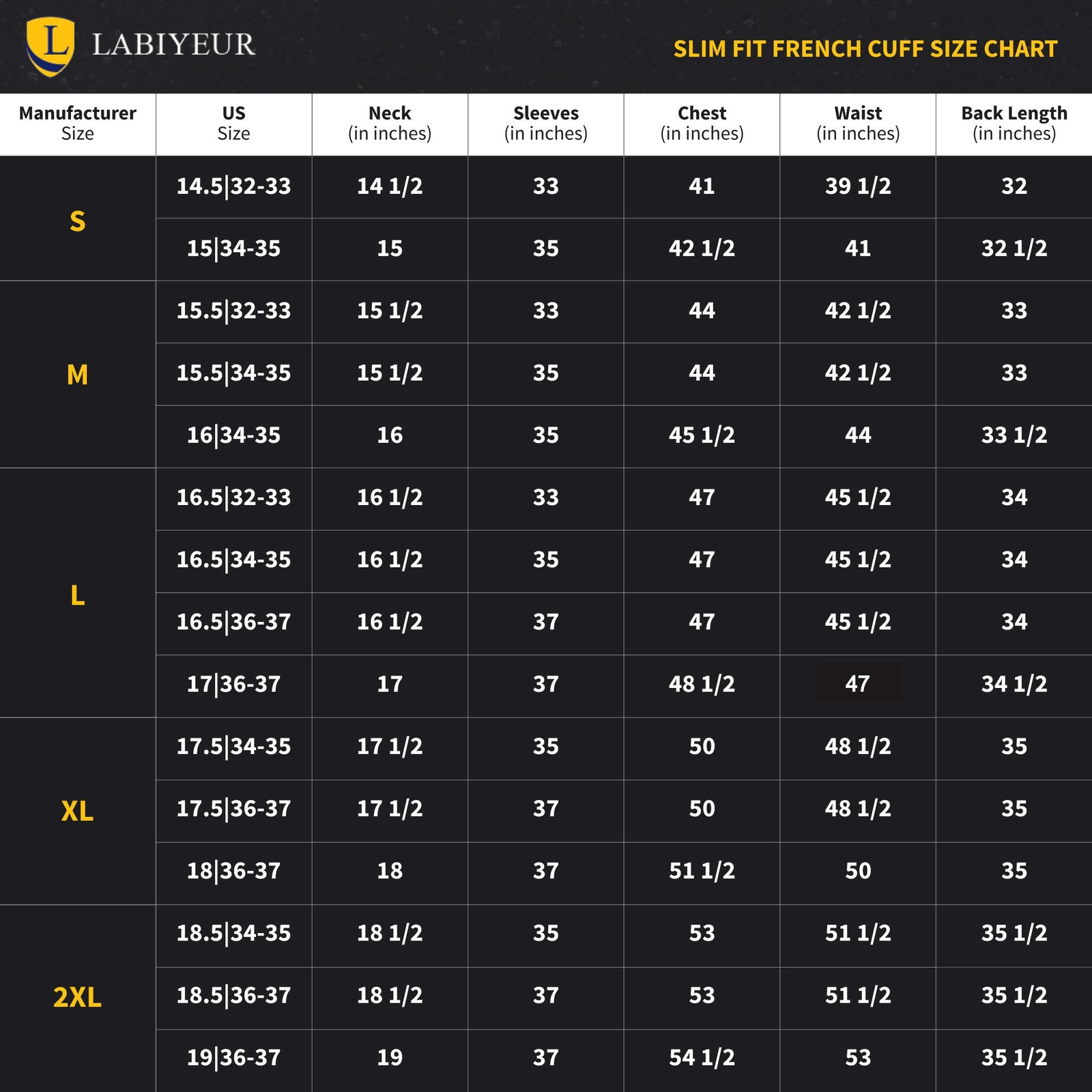 Men's Dress Shirt Slim Fit Long Sleeve Spread Collar French Cuffs from Labiyeur