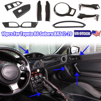 Carbon ABS Interior Decorative Trim For Toyota 86 Subaru BRZ 12-20 Scion FR-S