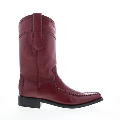 Los Altos Square Toe Stingray Rowstone Mens Burgundy Wide Cowboy Western Boots