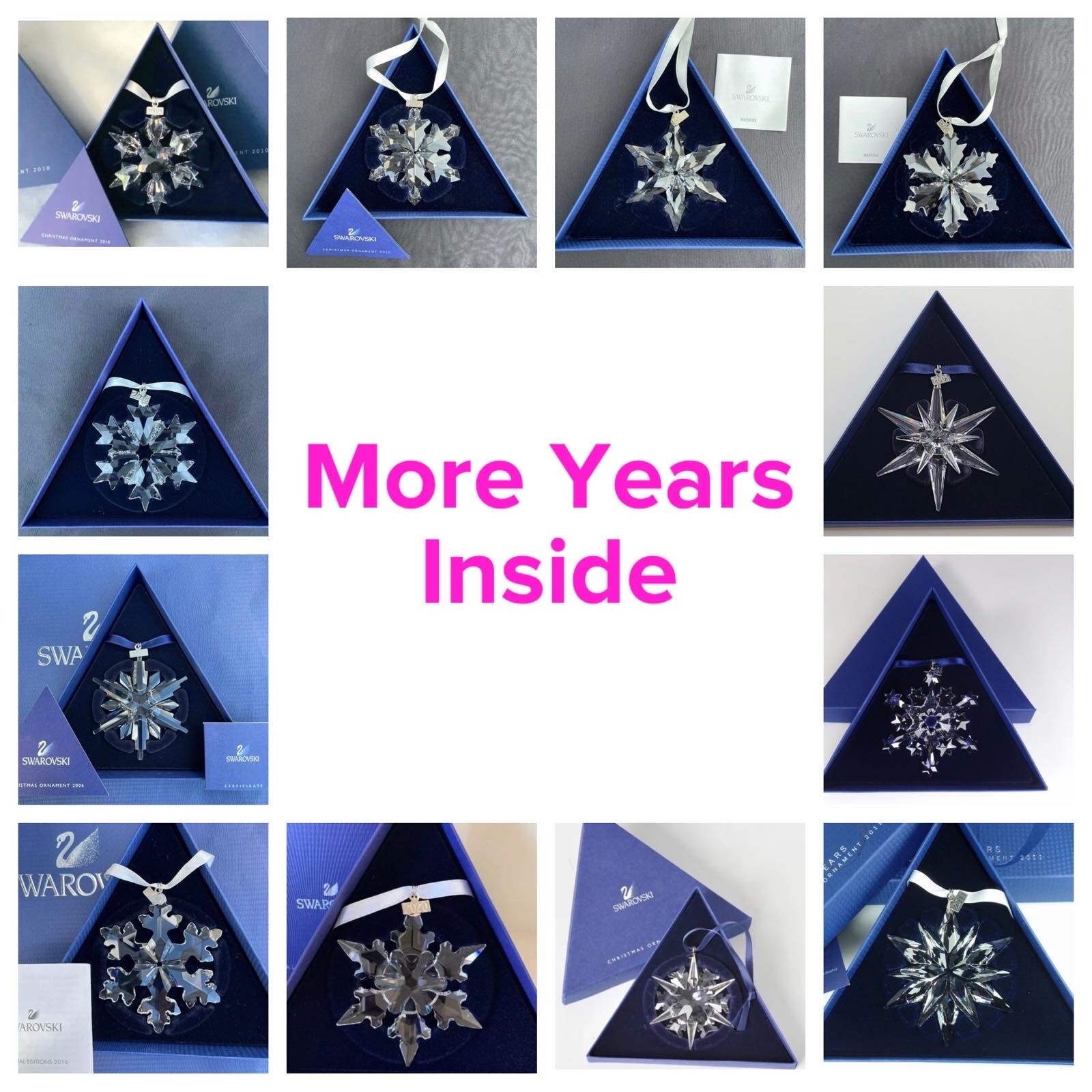 NIB Annual Swarovski Ornament 1992 1994 1997 1999 2002 2005 NIB Annual Swarovski Ornament 1992 1994 1997 1999 2002 2005