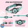Airtag Cat Tracker Collar Waterproof - Airtag Cat Collar Breakaway - Smart Pet Activity Tracker - Breakaway Tractive with Reflective Pattern - Comfortable Padding, Adjustable (Blue)