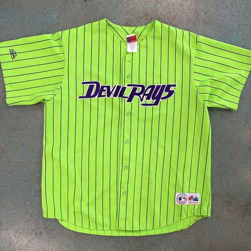 VTG RARE MADE IN USA MAJESTIC TAMPA BAY DEVIL RAYS NEON VTG RARE MADE IN USA MAJESTIC TAMPA BAY DEVIL RAYS NEON