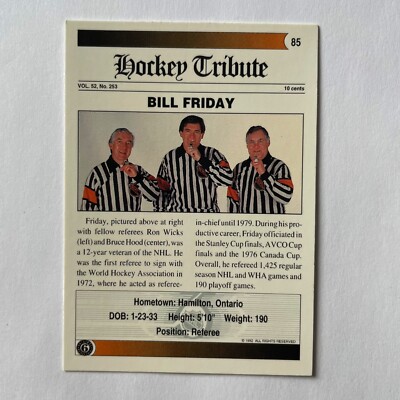 1992 Ultimate Original Six #85 Bill Friday