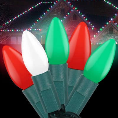 C3 Christmas String Lights - 100 LED 39Ft Outdoor Smooth Bulb Light with Timi...