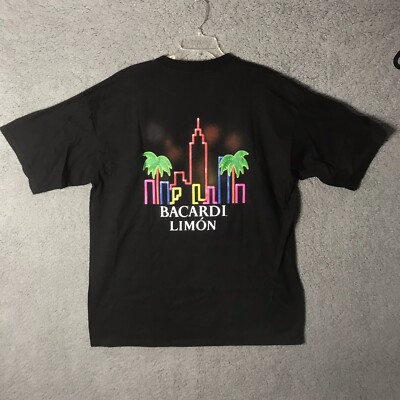 Runs Of Puerto Rico Bacardi Limon Men s XL Black Short Sleeve Shirt Logo