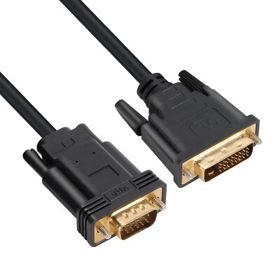 Active DVI to VGA Cable 6FT DVI Male to VGA Male Adapter with Chip DVI Dual L...