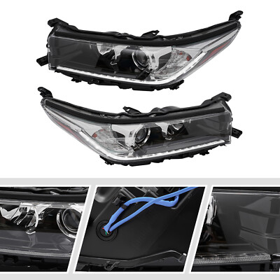 For 2017 2018 2019 Toyota Highlander w/ LED DRL Projector Headlights Headlamps