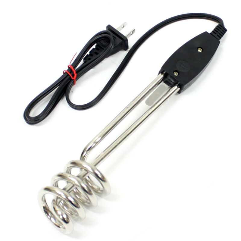 110v 1000w Portable Water Heater Boiler Electric Immersion Element Travel & Hook