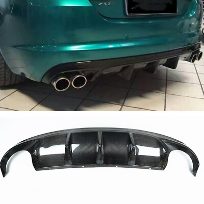 Carbon Fiber Rear Diffuser Spoiler Lip Body Kit For 2009-2015 13 Jaguar XF Sport
