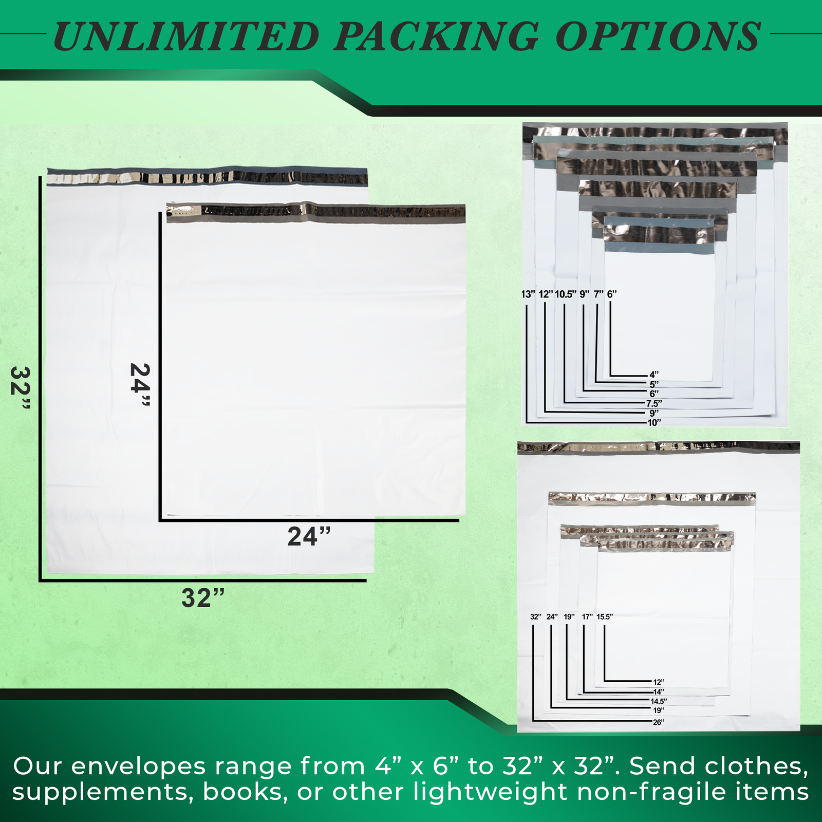 Poly Mailers Shipping Bag 5x7 6x9 9x12 10x13 7.5x10.5 12x15.5 14.5x19 19x24 - Picture 3 of 10