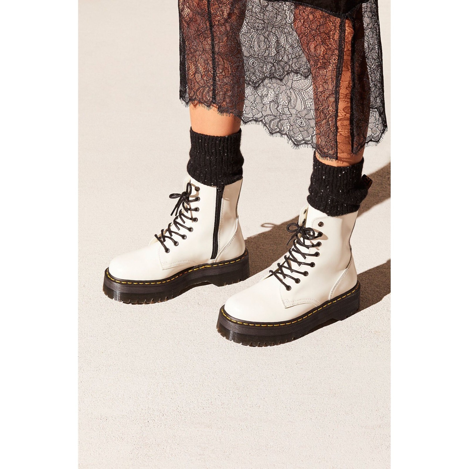 【最終値下げ】Dr.Martens JADON 厚底 ホワイト 25cm UK6 Doc Dr Martens Jadon White Smooth Leather Platform Lace Up