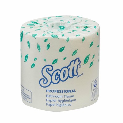 Scott Essential 2-Ply Bathroom Toilet Tissue Paper Rolls White 80 Rolls 04460
