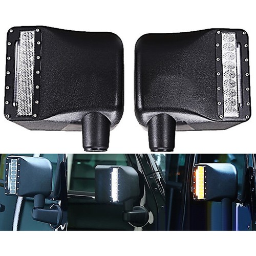 Off Road LED Mirror w/ Turn Signal Lamp OCTANE LIGHTING For 07-16 Jeep Wrangler