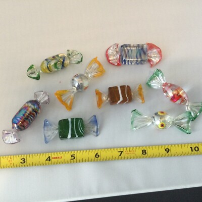 Assorted Glass Candy - 8 pieces Decorative Collectible