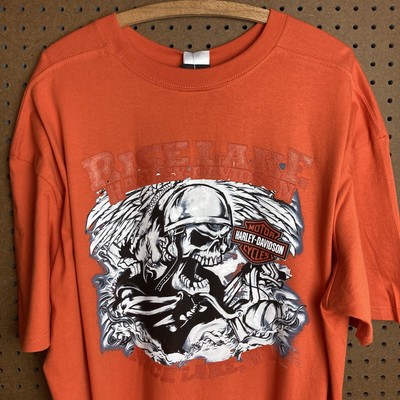 Harley Davidson T-shirt Size 2XL Rice Lake Wisconsin Skull NEW NWT Biker Flames